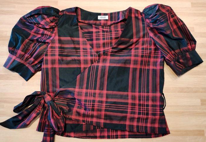 Blouse cache-cœur carreaux noir/rouge, liu-jo t.40/42 - photo numéro 10