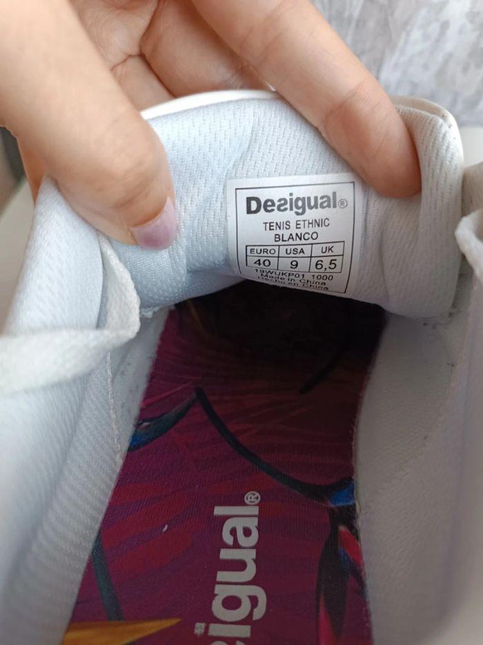 Sneakers blanche brodées - Desigual - pointure 40 - neuves - photo numéro 7