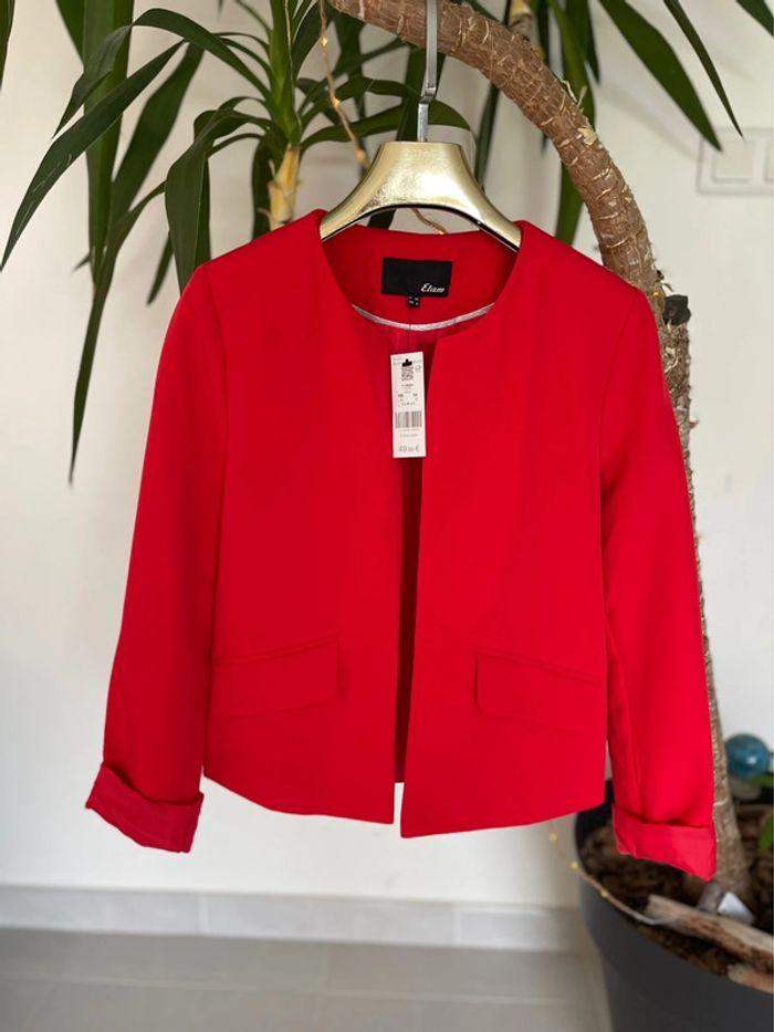 Veste blazer rouge Etam neuve Taille 34 - photo numéro 1