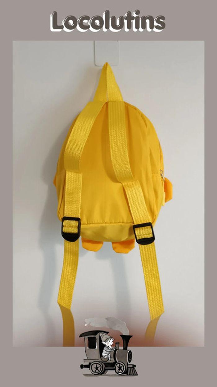 🚂 petit sac à dos enfant - maternelle dinosaure en voiture jaune - photo numéro 3