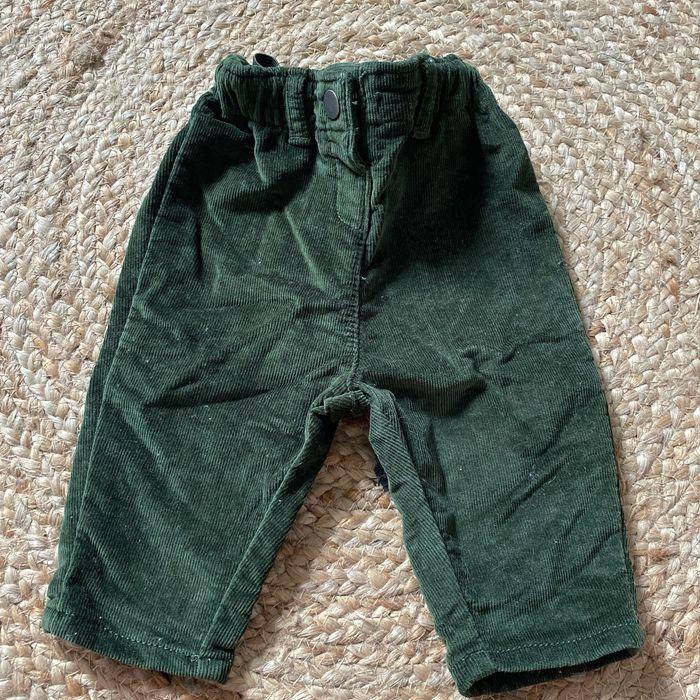 Pantalon velours cottelé vert - photo numéro 1