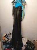 Robe maxi noir satin t 38