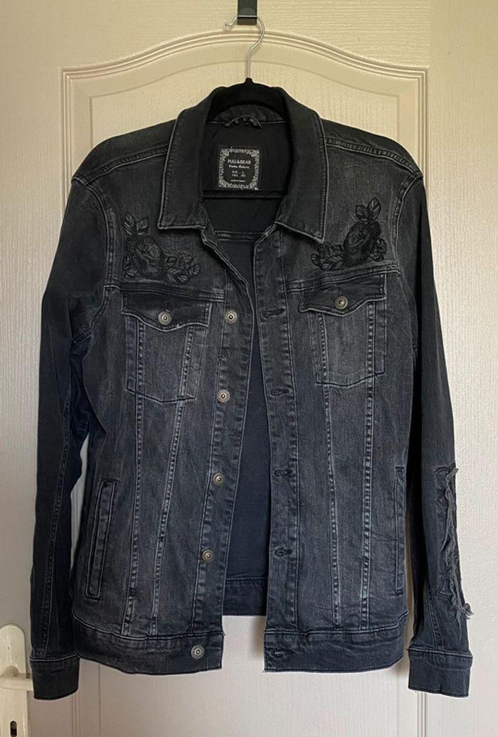 Veste en jeans noir Taille L homme - photo numéro 1