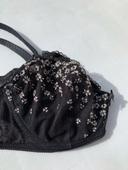 Soutien gorge noire à dentelle blanche taille 95D de Rouge Gorge