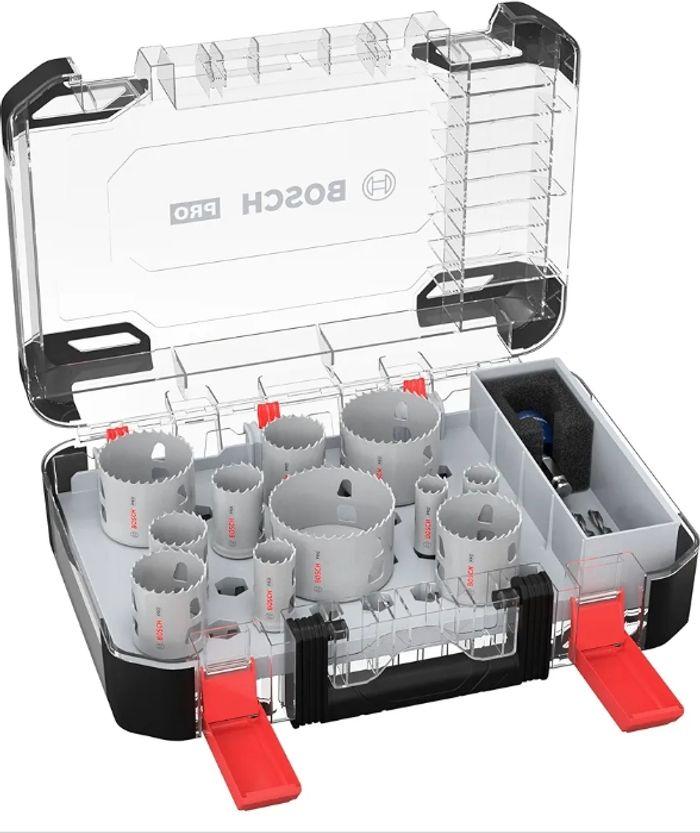 [Neuf] Bosch 14x Coffret de scies trépans PRO Multi Material Power Change Plus - Boîte transparente - photo numéro 4