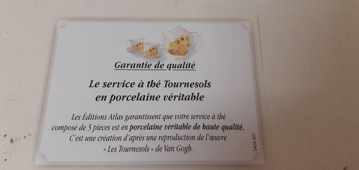 service à thé tournesol en porcelaine - photo numéro 4