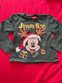 TEE shirt Noël à grelots Disney 3 ans