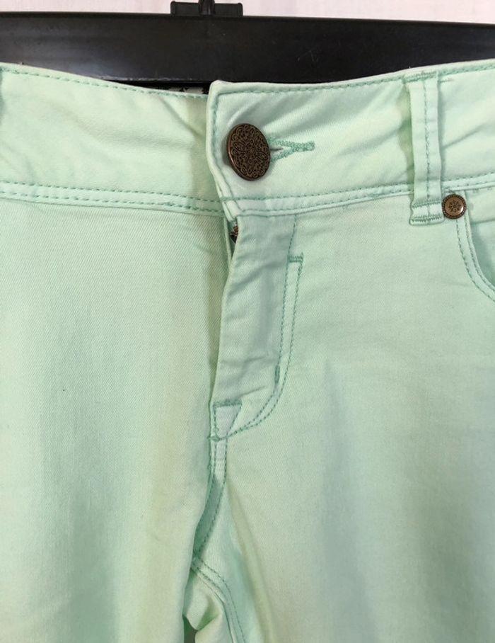 Jean slim taille basse Oxxy vert pastel taille 36 comme neuf - photo numéro 5