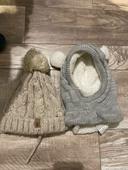 Lot Bonnet gris et beige