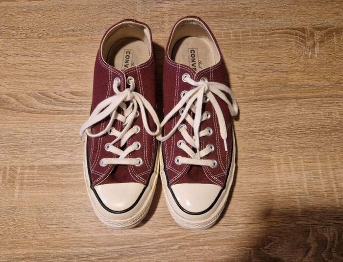 converse basses bordeaux, pointure 40, très bon état, peu portées - photo numéro 2