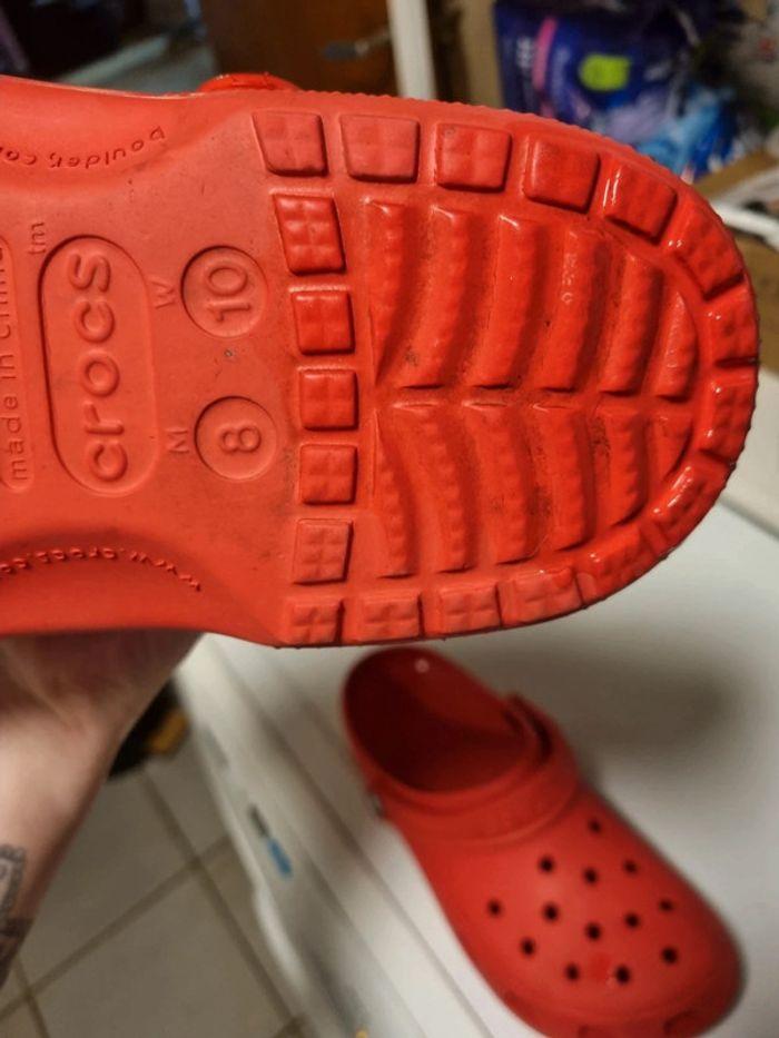 🌺 crocs femme rouge taille 10 - photo numéro 7