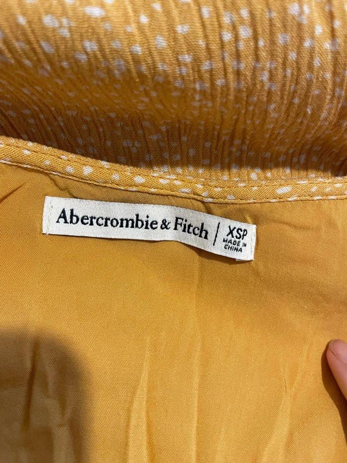 Robe à manches courtes en crépon jaune à pois blanc Abercrombie & Fitch taille XS - photo numéro 6