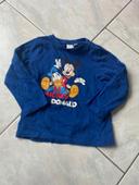 T shirt manche longue mickey et donald 24 mois