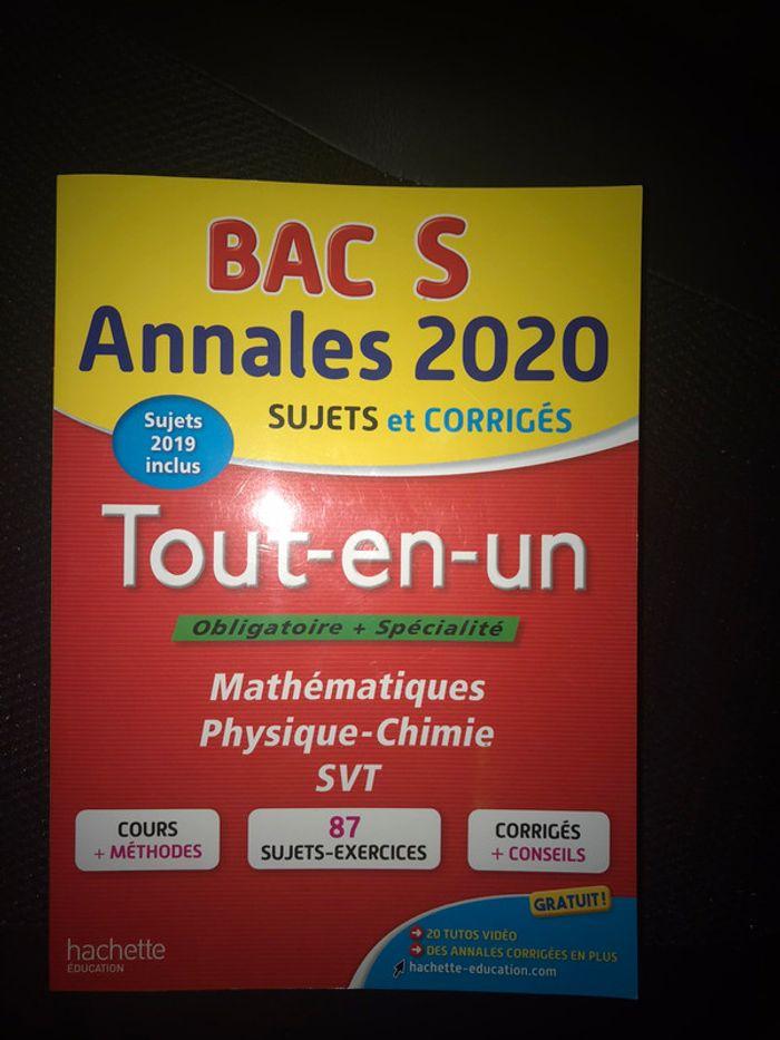 Annales 2020 Bac S - photo numéro 1