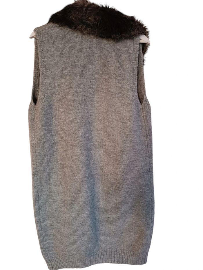 Maxi Gilet fourrure gris - taille M - photo numéro 2