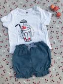 Ensemble t-shirt short 3 mois