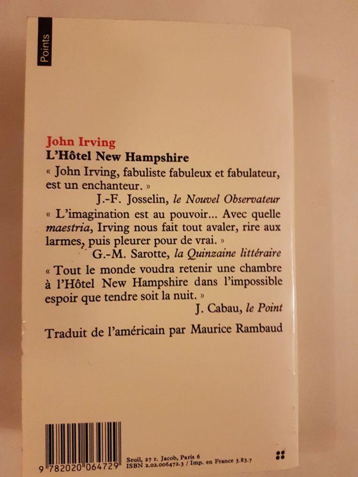 Roman L'hôtel New Hampshire John Irving - photo numéro 7