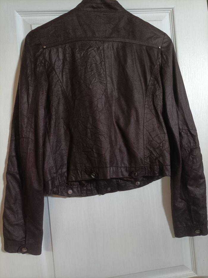 Blouson/veste court taille S marron foncé - photo numéro 10