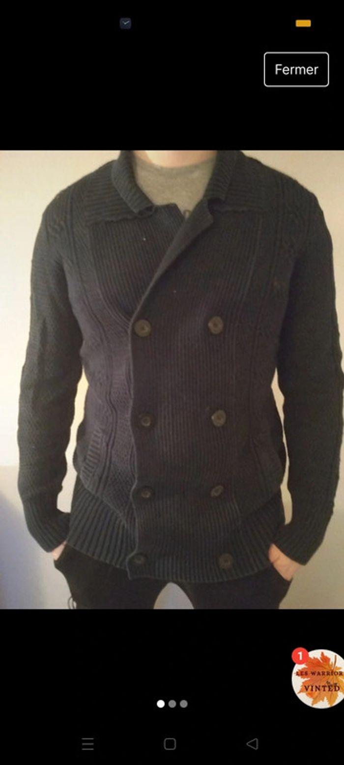 Gilet / cardigan homme bleu marine - photo numéro 5