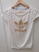 T-shirt blanc et doré Adidas