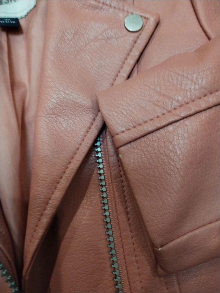 Blouson en simili cuir rose- kiabi - photo numéro 4