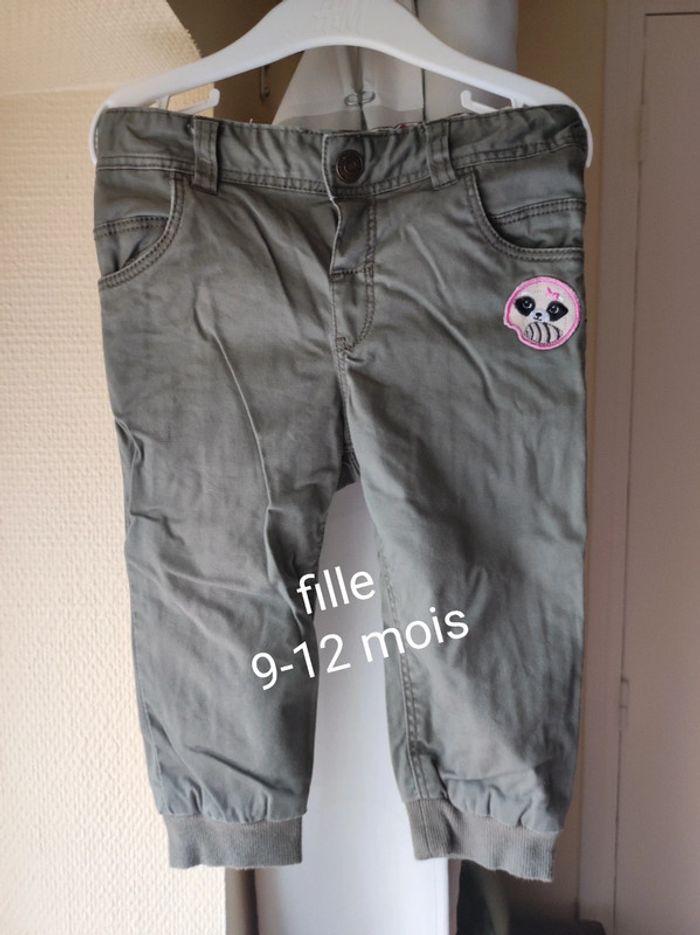 Pantalon kaki bébé fille 9-12 mois H&M - photo numéro 1