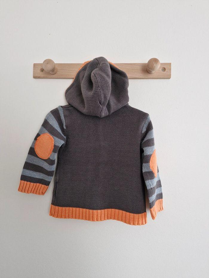 Gilet à capuche bébé garçon Gris Orange 18 mois Tissaia - photo numéro 6