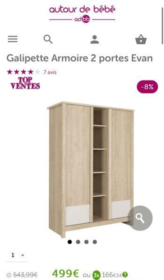 Armoire 2 portes Evan - photo numéro 3