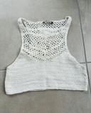 Joli Crop top brassière Undiz crochet blanc cassé neuf