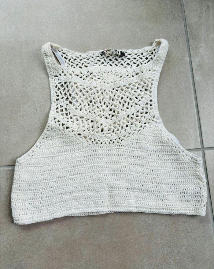 Joli Crop top brassière Undiz crochet blanc cassé neuf - photo numéro 1