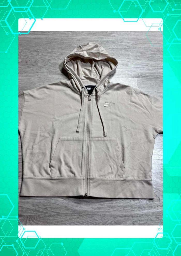 👕 Veste à capuche Nike logo brodé Beige Taille XS 👕 - photo numéro 5