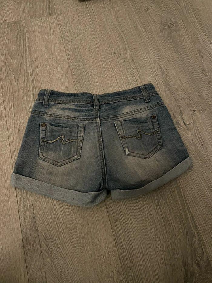 Short en jean bleu clair taille haute b-unity taille 10ans - photo numéro 3