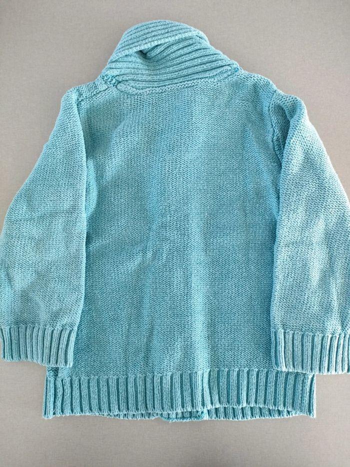 Gilet en laine bleu turquoise 3 ans - photo numéro 2