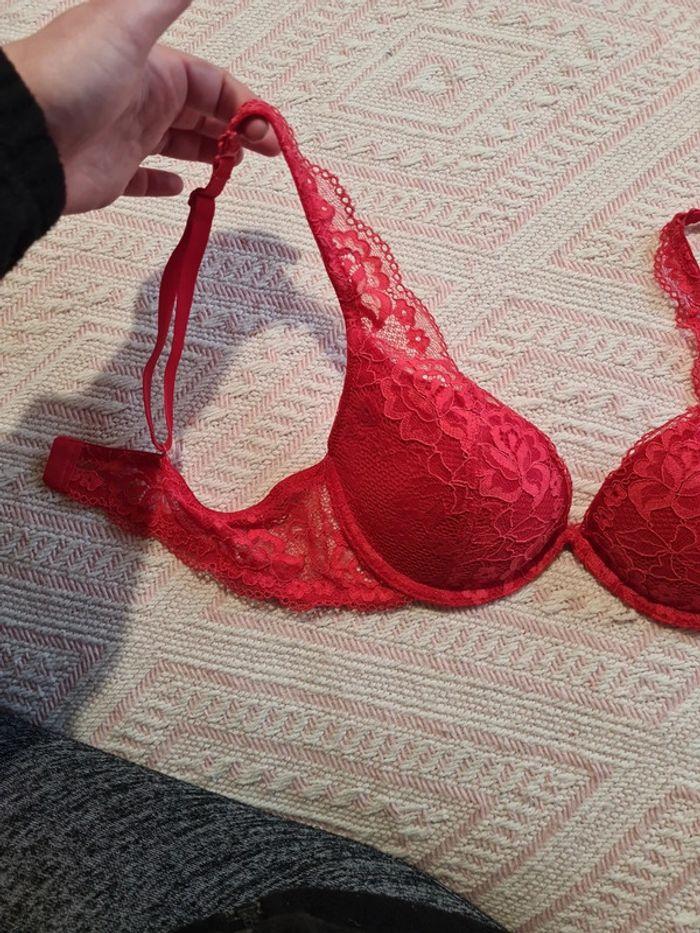 Soutien gorge rouge corail 90B - photo numéro 2