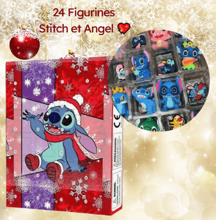 Calendrier de l'avent logo Stitch neuf 24 figurines Stitch et Angel