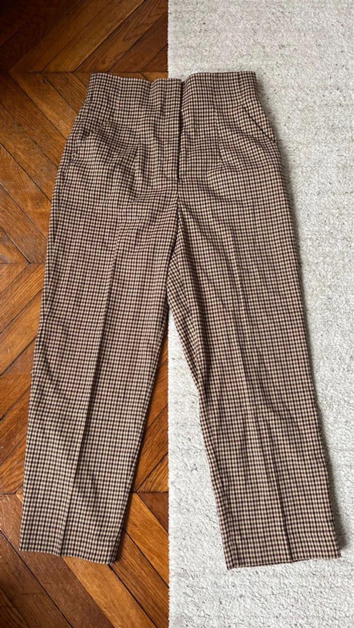 Pantalon à carreaux Zara - photo numéro 1