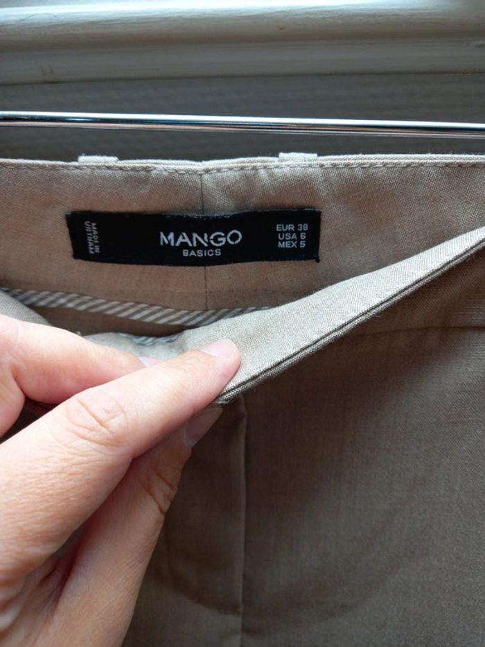 Pantalon beige classique mango taille 38 - photo numéro 5