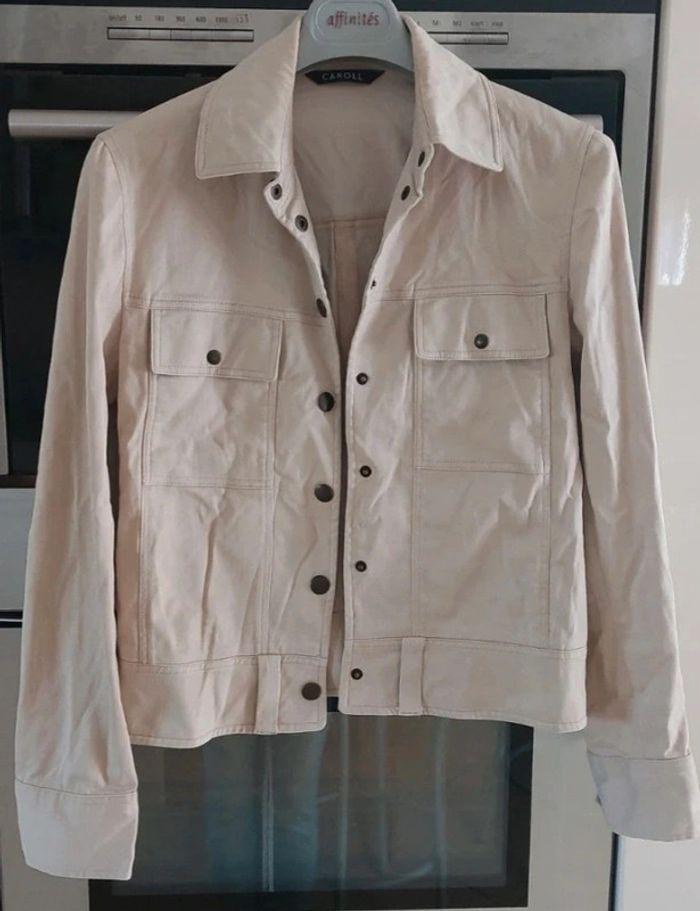 Veste caroll beige demi saison - photo numéro 1