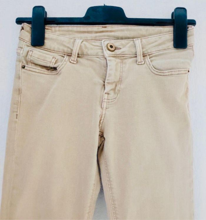 Jean taille basse  beige Zara T34 - photo numéro 3