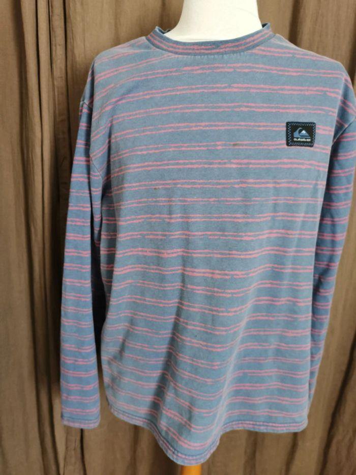 Pull sweat à rayures Quiksilver vintage taille L - photo numéro 1