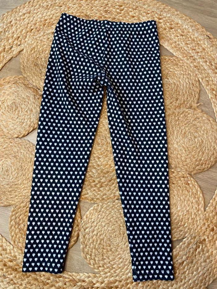 Legging noir à coeur blanc taille 4 ans / 104 cm - photo numéro 3