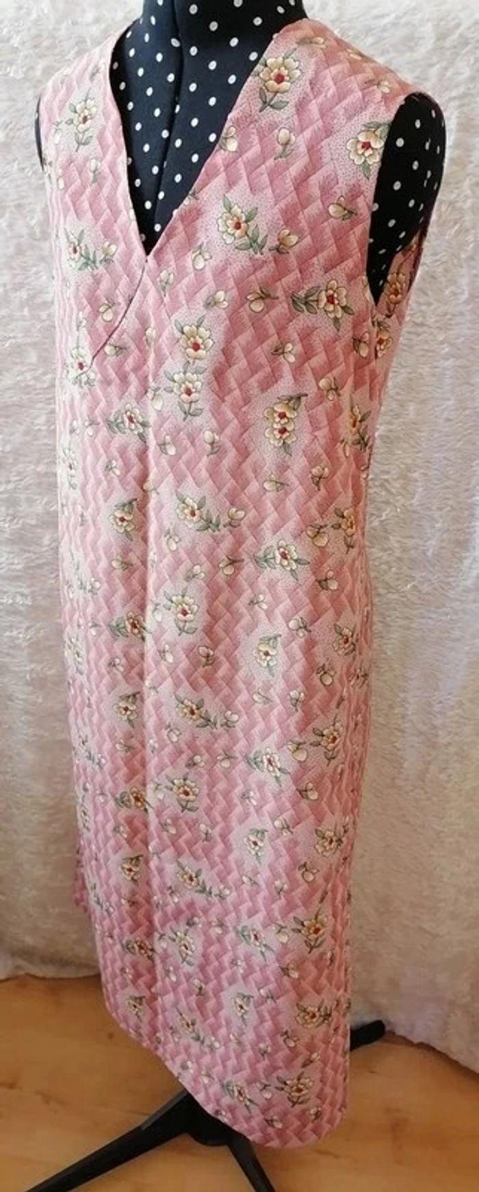 Robe longue rose à fleurs Vintage - photo numéro 7