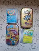 Lot 2 mini tins + carte sans doubles pokemon