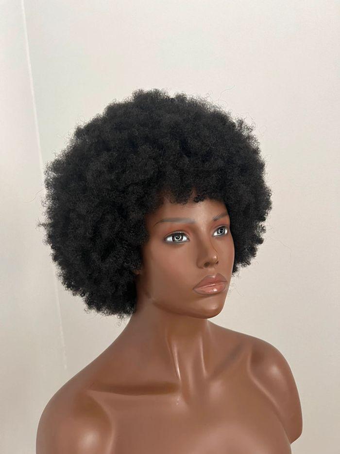 Perruque afro cheveux crépus brune foncé/ noire - photo numéro 5