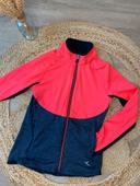 Veste de sport rose fluo et grise Decathlon taille 10-11 ans / 148 cm