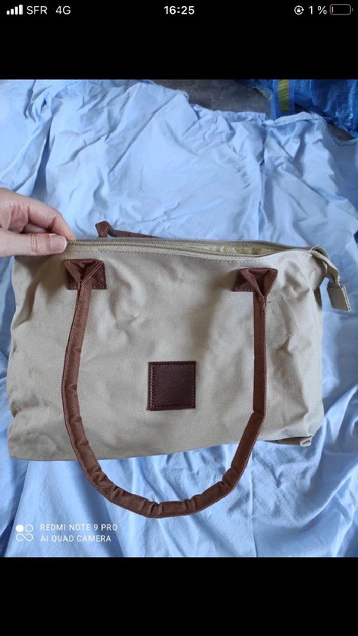 sac a main beige et brun - photo numéro 1