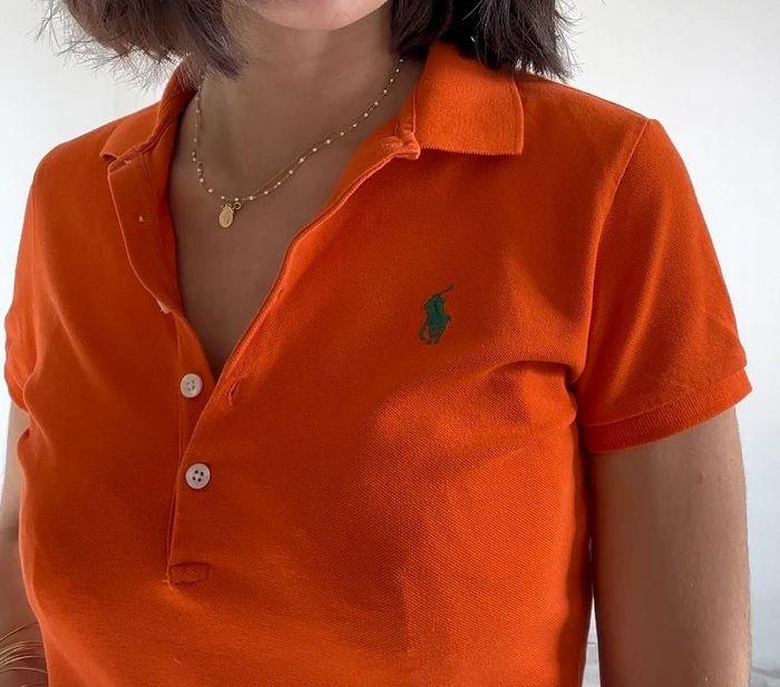 Polo cintré orange Ralph Lauren femme taille S - photo numéro 5