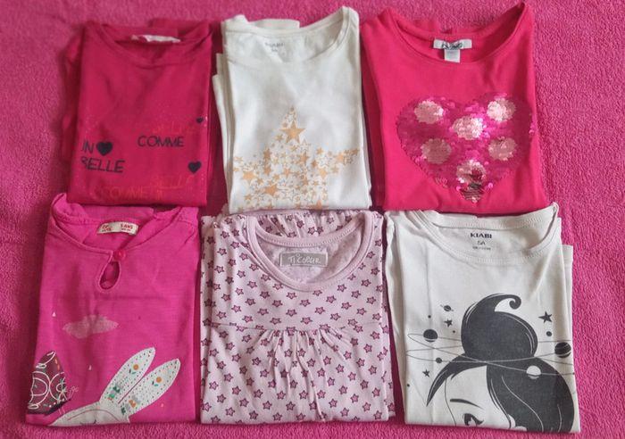 Lot de 6 tee-shirt manches longues fille 5 ans - photo numéro 1