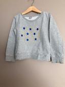 Bonton Sweat 6 ans gris étoiles dorées et bleues