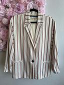 Blazer Mango crème à fines rayures taille XS oversize